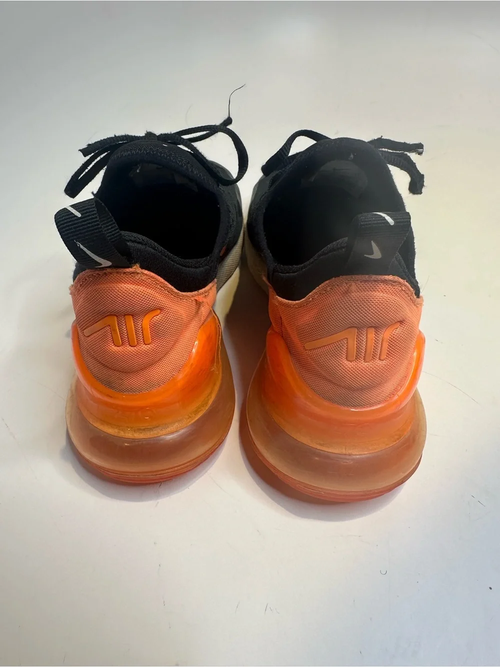 Nike Kids Air270 Black with Orange Accents Youth Sneakers
